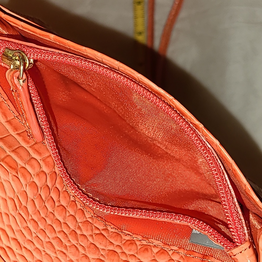 Brahmin Vibrant Orange Crocodile Embossed Wristlet In EUC! - Picture 4 of 6